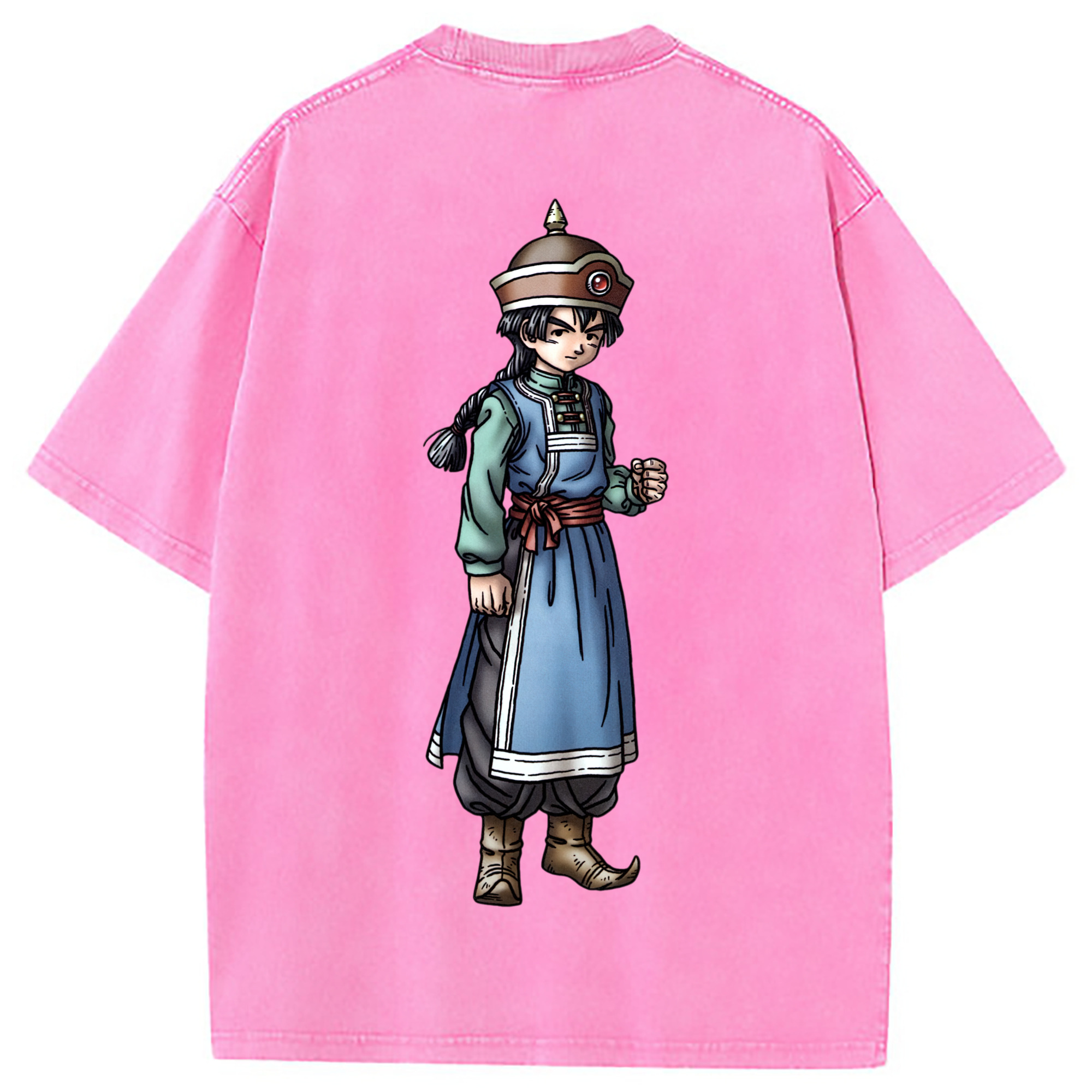（画像用） ドラゴンクエスト Doragon Kuesuto Dragon Quest 綿100% ヴィンテージ風 半袖Tシャツ（背面プリント）